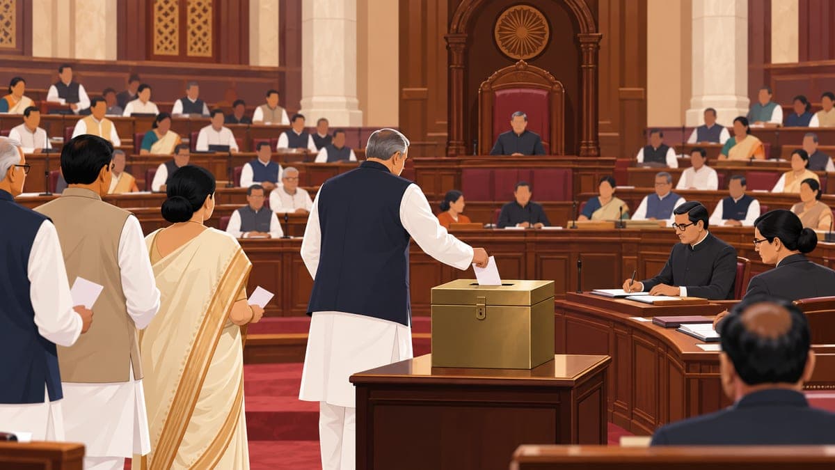 Illustration for the guide "How the Vice-President of India is elected"