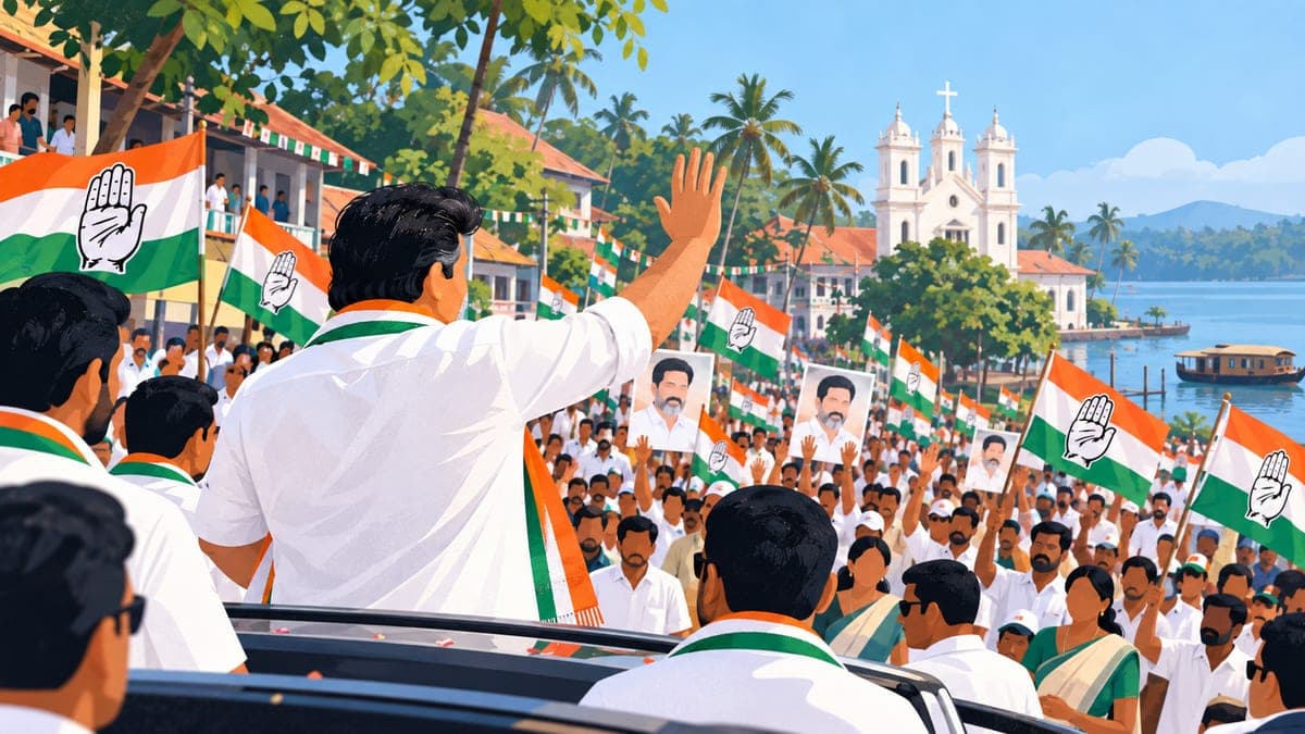 Illustration for the analysis "How UDF won Kerala in 2026"
