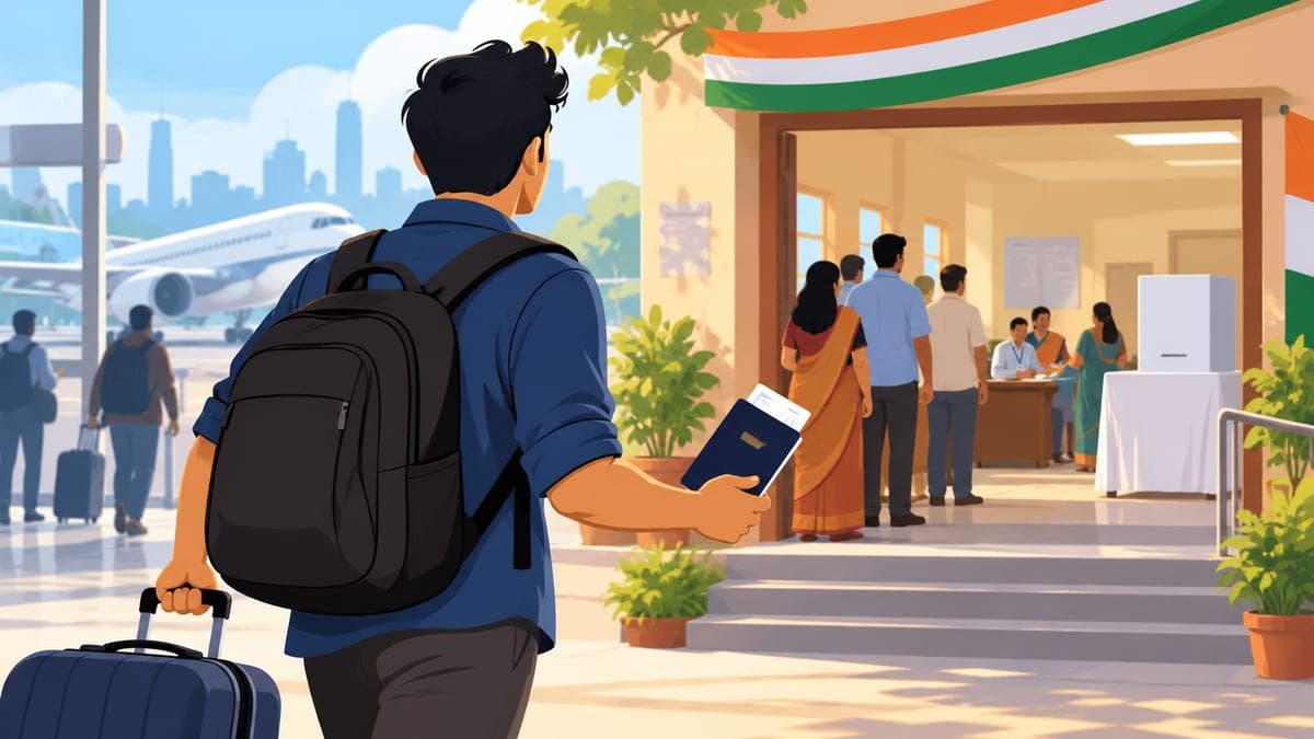 Illustration for the guide "How NRIs can vote in Indian elections"